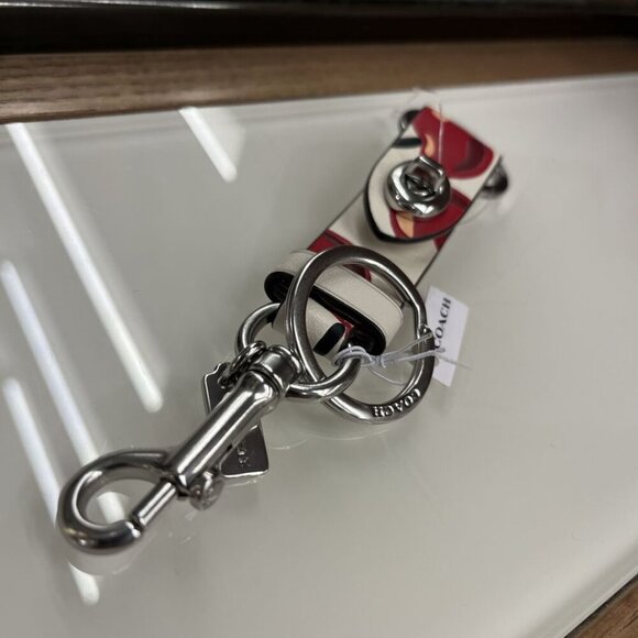 COACH TRIGGER SNAP BAG CHARM WITH CHERRY PRINT CZ088 SVCAH - Picture 4 of 5